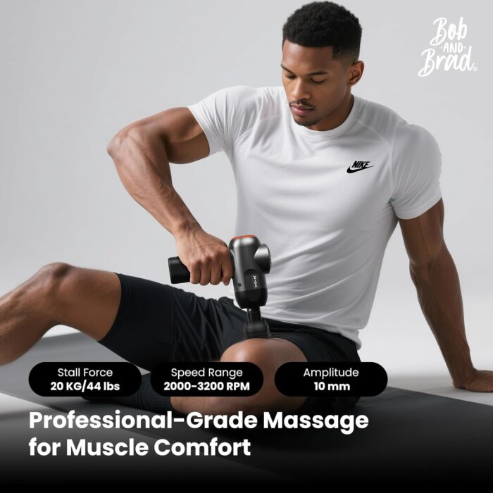 BOB AND BRAD C2 Massage Gun, Deep Tissue Percussion Massager Gun, Handheld Muscle Massager with 5 Speeds and 5 Heads, for Home Gym Office Workout Recovery Pain Soreness Relief, Gifts for Men Women - Image 2