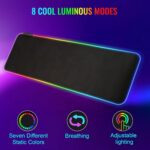 SKY-TOUCH Gaming Mouse Pad, Extra Large Soft Led Extended Mouse pad, anti-slip Rubber Base Computer Keyboard Mat, Black, GRB mouse - Image 2