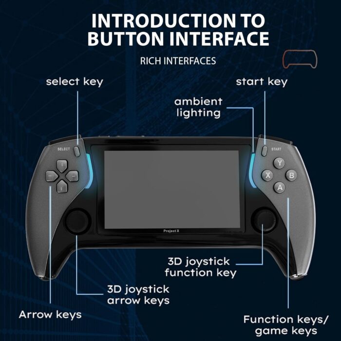 Handheld retro game console supports 11 emulators, retro gaming console handheld, 10000 games Portab Video Game Consoles, 4.3 inch IPS screen (Gray) - Image 7