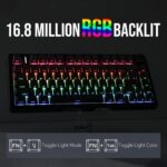 EPOMAKER x AULA F75 Gasket Mechanical Keyboard, 75% Wireless Hot Swappable Gaming Keyboard with Five-Layer Padding&Knob, Bluetooth/2.4GHz/USB-C, RGB (Black Gradient, LEOBOG Reaper Switch) - Image 5
