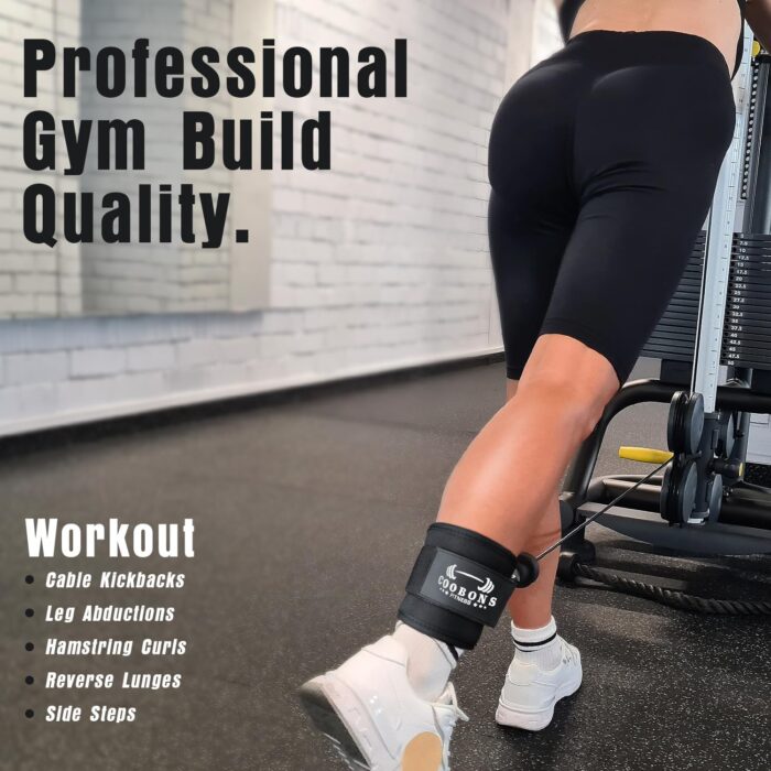Ankle Resistance Bands with Cuffs, Ankle Bands for Working Out, Leg and Glutes Exercise Bands for Women & Men, Kickbacks, Butt Lift, Hip Fitness Training, Home Gym Equipment - Image 5