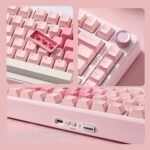 YUNZII B75 PRO Wireless Mechanical Keyboard,75% Gaming Keyboard Gasket Hot Swap Custom Keyboard with Knob,Pre-lubed Switches RGB,Bluetooth/Type-C/2.4G (Pink, Milk Switch) - Image 8