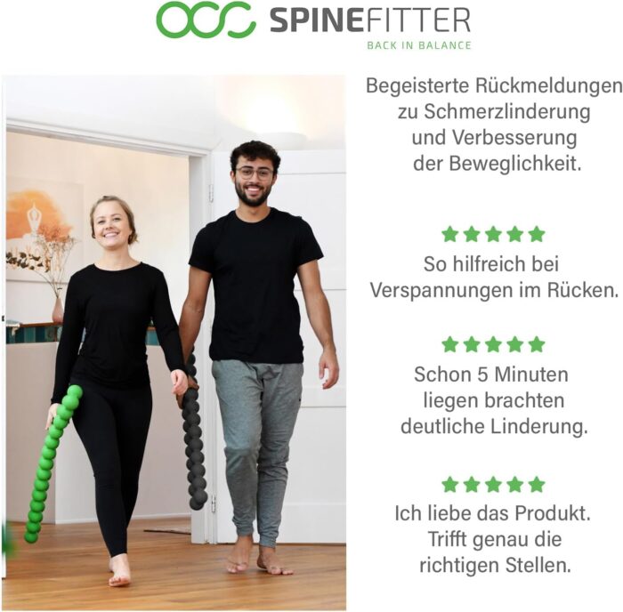 Sissel Spinefitter ® Green | Massager for Back & Balance | Back Trainer Releases Tension & Blockages | Ideal for Pilates and Yoga | For Relaxing the Spine | For Home & Practice - Image 8