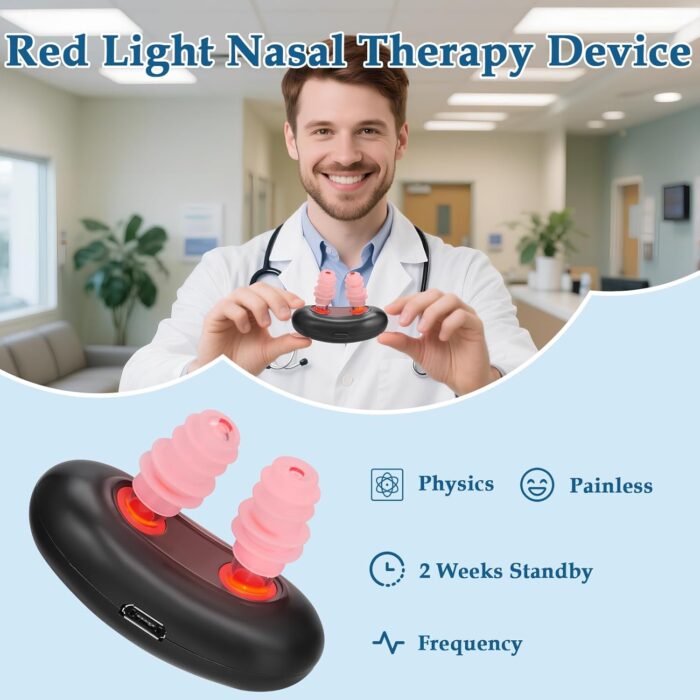 Red Light Nasal Therapy Device, Portable RespiRelief Red Light Therapy Instrument for Nose, Respi-Relief Nasal Soothing Device - Image 4