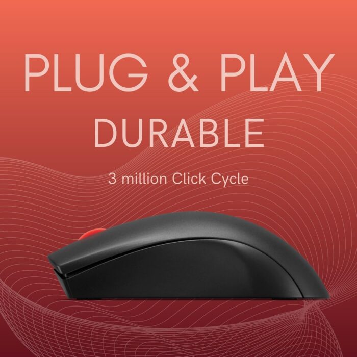 Lenovo 150 wireless mouse | 2.4G via USB-A Dongle | LED Optical Sensor | 1000 DPI | Black - [GY51L52638] - Image 4