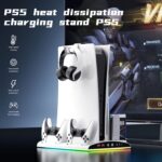Garlo PS5 Stand with Cooling Station, Controller Charging Station for PlayStation 5 & Slim Console Disc/Digital Edition - Accessories: Cooling Fan, RGB LED, USB Hubs, Headset Holder, Game Slot - Image 8