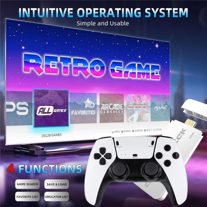 2025 New Retro Gaming Stick – Plug & Play Retro Gaming Console with 21500+ Classic Video Games, 4K HDMI Game Stick, Upgraded Wireless Controllers, Video Game Console for TV (Standard Edition) - Image 5