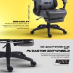 BAYBEE Drogo Multi-Purpose Ergonomic Gaming Chair with 7 Way Adjustable Seat, Head & USB Massager, PU Leather Lumbar Pillow Home & Office Chair with Full Reclining Back Footrest (Grey) - Image 8