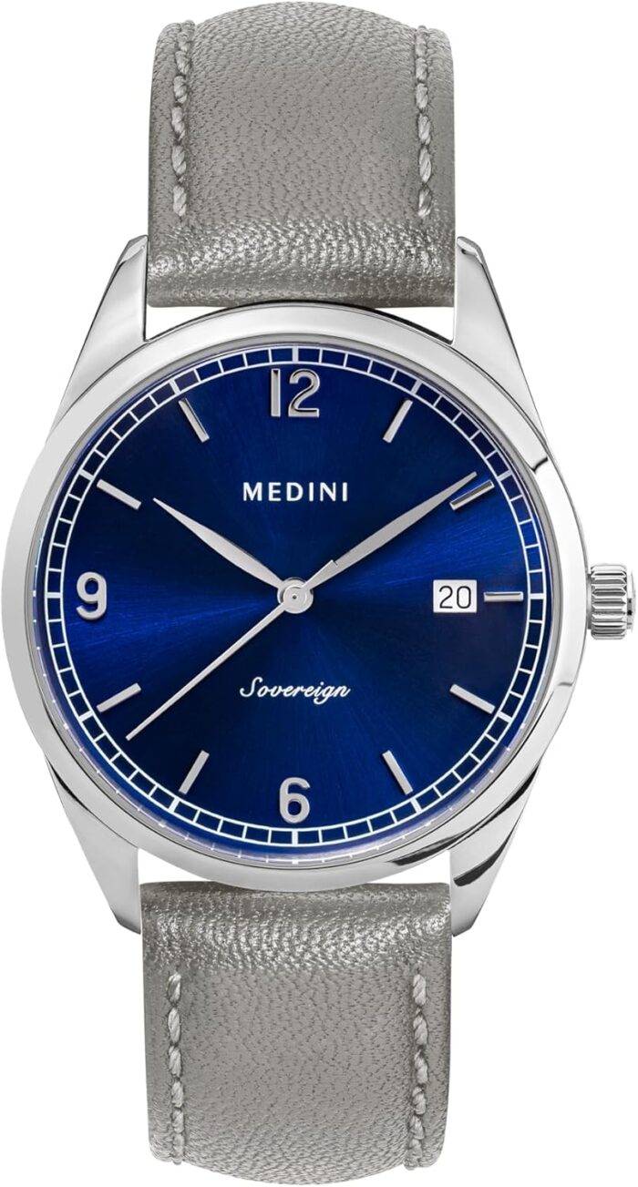 MEDINI Sovereign Blue - AR-Coated Sapphire Crystal Glass, Ivory Strap, and Blue Cover - Image 3