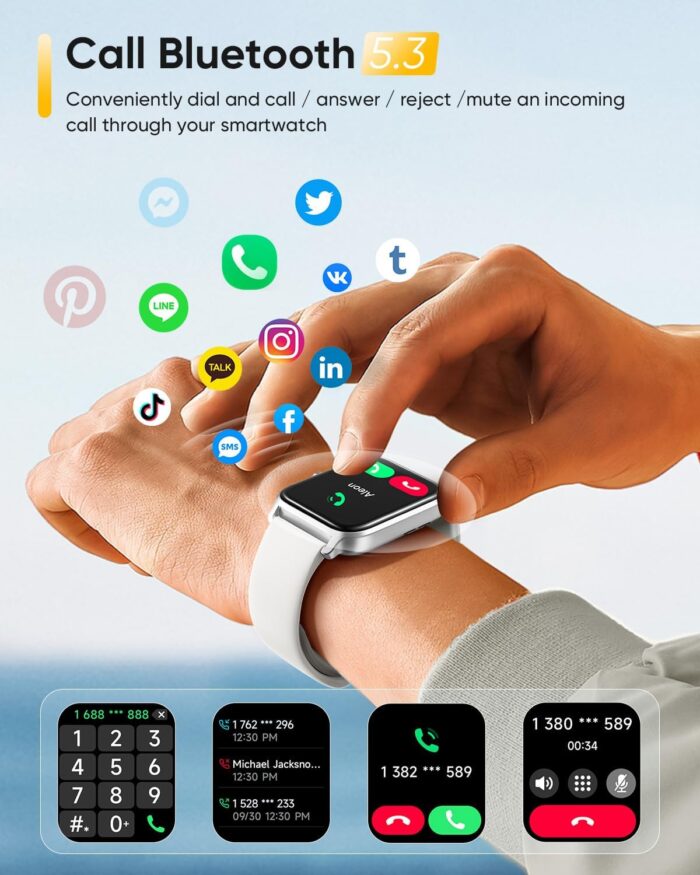 Fitpolo Smart Watch for Men Women with Bluetooth Call, Alexa Built-in 1.8" Blood Oxygen Heart Rate Sleep Fitness Watch, 105+ Sports Modes Smartwatch, Activity Tracker for Android iOS Phone - Image 6