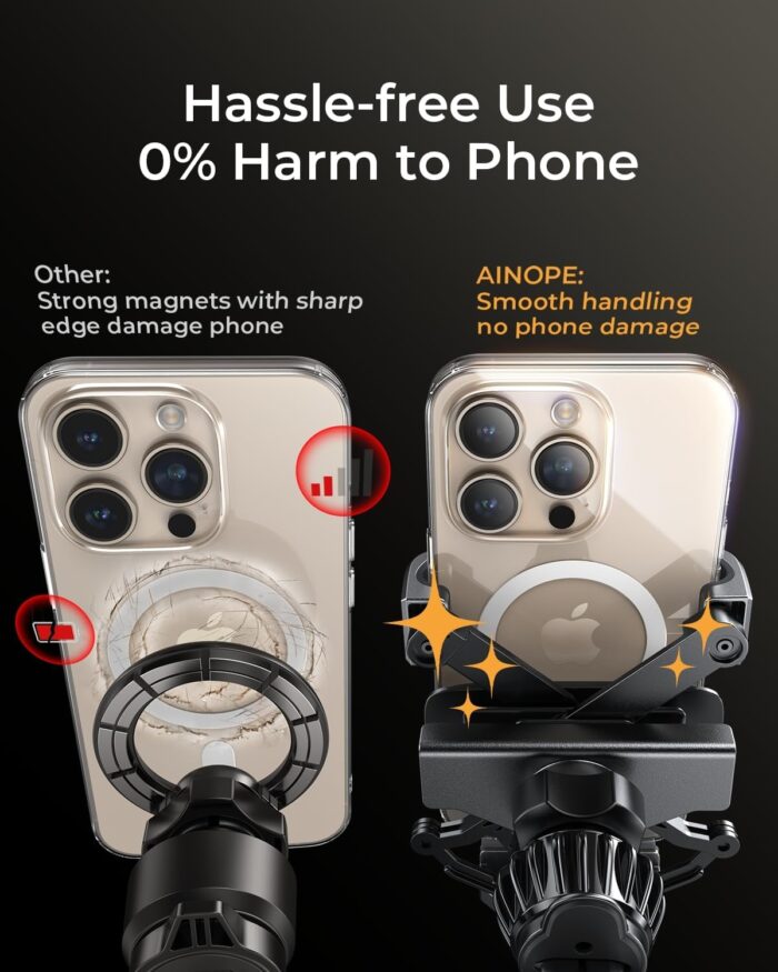 AINOPE Gravity Car Phone Holder 2025 Upgrade Mobile Holder for Car Vent Auto Lock Hands-Free Accessories Interior fits for All 4-7 IN Phone Samsung Galaxy S25 S24 Ultra iPhone 16 Pro Max Plus 15 14 - Image 9