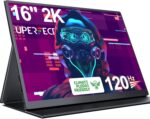 UPERFECT Portable Gaming Monitor, Portable Monitor 400 Nits HDR FreeSync Laptop Monitor w/VESA & Smart Case Matte IPS Eye Care External Second Screen for Switch, Xbox, PS5 (2K 120HZ)