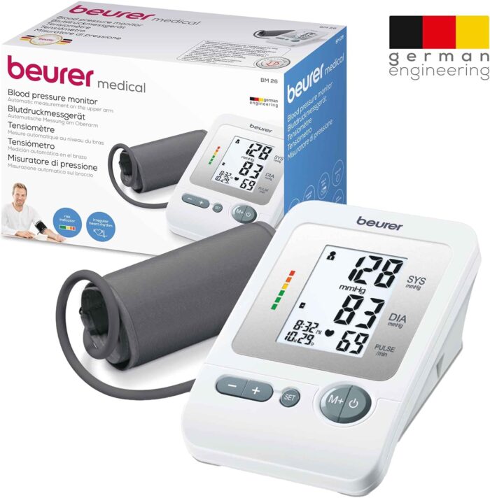 Beurer BM26 Upper Arm Blood Pressure Monitor, Large Cuff, 4 Users, Automatic & Digital, Large Display, Irreg. Heartbeat Detector, Cuff Circ. 8.7”-16.5”, Home Use BP Machine Kit, Highly accurate - Image 6