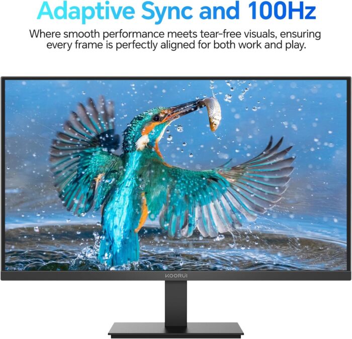 KOORUI E2212F 22 Zoll Monitor Full-HD, 100 Hz, 5ms, Eye Comfort, sRGB 99% Farbumfangs,(1920 x 1080, HDMI, VGA, Neigbar, VESA 75x75) - Image 3