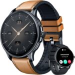 Smartwatch for Men Fitness Tracker: Brown Smart Watches (Answer/Make Calls) 1.43’’ AMOLED Touchscreen with Waterproof Heart Rate Blood Pressure Health Monitor Sport Pedometer Compatible Android iOS