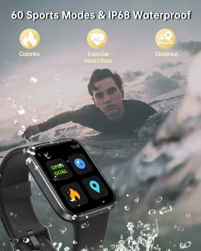 VRPEFIT Smart Watch for Men [Answer/Make Call], 1.7" Touchscreen Fitness Tracker with Heart Rate Blood Oxygen Sleep Monitor Compatible with iPhone & Android, Alexa Built-in, IP68 Waterproof Watch - Image 5
