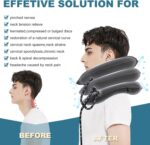 Pogcay Neck Stretcher, Neck Traction Device, Cervical Traction Device for Neck Pain Relief, Neck Brace Adjustable Inflatable Neck Stretcher, Neck Decompression Devices Home Use (Gray) - Image 4