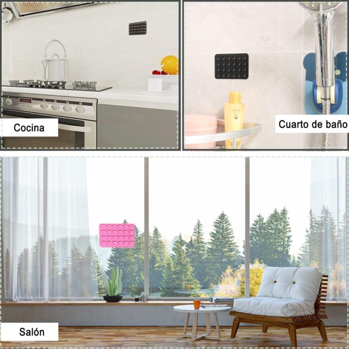 4 Pieces Thickened Model Silicone Suction Phone Case Holder, Mirror Shower Holder, Hands-Free Accessory for Bathroom, Home, Kitchen and More - Image 5