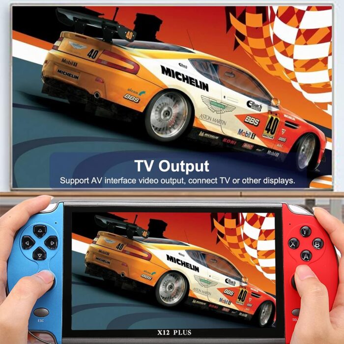 lifcasual Portable Console X12 Plus 7 inch Video Game Console Built in 1000 Games 16GB Handheld Double Joystick Game Controller Spupport AV Output TF Card Music E-book - Image 5
