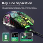 XISOGUU Wireless Gaming Keyboard and Mouse Combo, RGB Backlit Rechargeable 2000 mAh Battery, Mechanical Feel Anti-ghosting Keyboard + 6D 4800DPI Mice for PC Gamer - Image 5