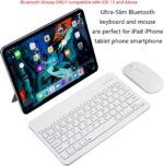 Xukinroy Ultra-Slim Bluetooth Keyboard and Mouse Combo Rechargeable Portable Wireless Keyboard Mouse Set for Apple iPad iPhone iOS 13 and Above Samsung Tablet Phone Smartphone Android Windows (White) - Image 2