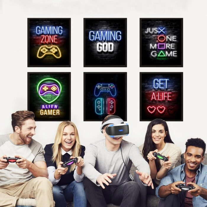 Gamer Room Decor Posters for Boys | Video Game Wall Art | Fashion Gaming Posters for Game Room (Unframed, 8x10 Inch, 6 Pieces) - Image 5