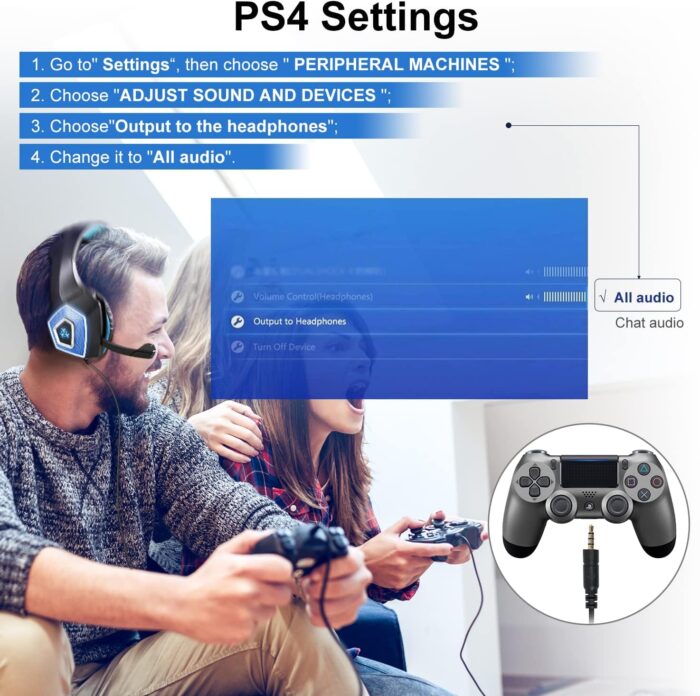 U UiiSii PC Gaming Headset with Microphone Wired Xbox Headset with mic PS4 Gaming Headphones with Microphone Gamer PS4 Headset with Mic Stereo Sound & LED Light Noise Cancelling for Switch Computer - Image 6