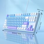 MageGee 75% Mechanical Gaming Keyboard with Blue Switch, LED Blue Backlit Keyboard, 87 Keys Compact TKL Wired Computer Keyboard for Windows Laptop PC Gamer - Blue Whie - Image 9