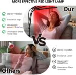 Hottoerak Red Light Therapy, 180LEDs Red Light Lamp, Upgraded Infrared Lamp 660nm & 850nm & 940nm with Stand with 5 Brightness and Timer for Home Use - Image 6