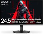 KOORUI Gaming Monitor 25-inch, 170Hz FHD 1080p Computer Monitor, 1ms GTG, Adaptive G-Sync, FreeSync Premium, 3 Sides Frameless, HDMI x 2, DisplayPort, Black, 25E3A