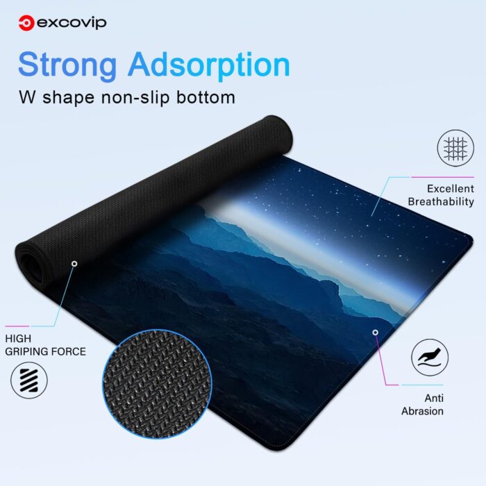 excovip Extended Gaming Mouse Pad XXL,Anti-Skid Mousepad Large Keyboard Mouse Pad Desk Mat with Stitched Edges 900x400mm 0139 - Image 2