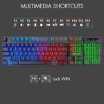 Keyboard and Mouse Gaming LED Wired Combo with 3600DPI 2 Side Button USB Mouse Rainbow Backlit Mechanical Feeling Button Compatible with PC Raspberry Pi Mac Xbox one ps4 (Black,local) - Image 2