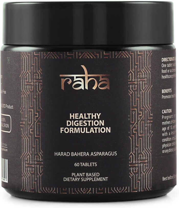 Raha-Healthy Digestion Formulation (Harad Bahera Dill) Plant based Dietary Digestive Supplements for Bloating Relief, Constipation and to Boosts Digestion