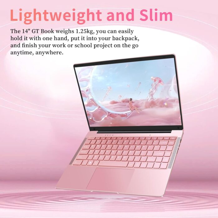 UDKED 14 Inch Laptop, 6 GB RAM SSD Windows 11 Ultrabook, 1920 x 1080 Pixels, Intel Celeron J4105 Laptops (up to 2.5 GHz) Dual Wi-Fi, 2 x USB 3.0 (Rose Gold, 256GB SSD) - Image 5