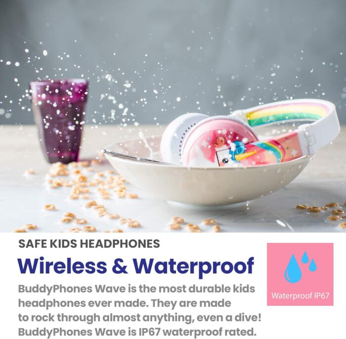 ONANOFF BuddyPhones Wave Waterproof Wireless Bluetooth headphones for Kids, Pink - Image 5