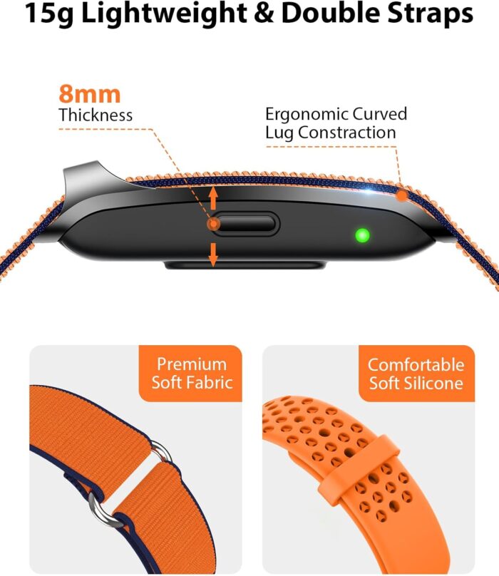 Smart Bracelet, Wearable Activity & Fitness Tracker Band, 24H Sleep Tracker, All-Day Continuous Heart Rate Blood Pressure Stress HRV Monitor, 120+ Sport Modes Smart Wristband with 2 Bands, Free APP - Image 6