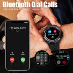 EIGIIS Military Smart Watch Men Outdoor Waterproof Tactical Smart Watch Bluetooth Talk Speaker 1.3 Inch HD Touch Screen Fitness Tracker Compatible with iPhone Samsung (Black) - Image 2