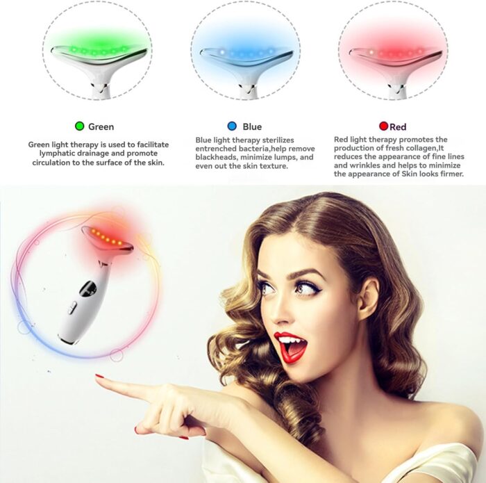 Beauenty Anti Wrinkles Neck Face Massager, Skin Care Face Massage, 3-in-1 Skin Care Tools - Heating, 3 Modes & 9 Vibration Frequencies for Anti-Aging, Smooth and Tightening (Style A) - Image 2