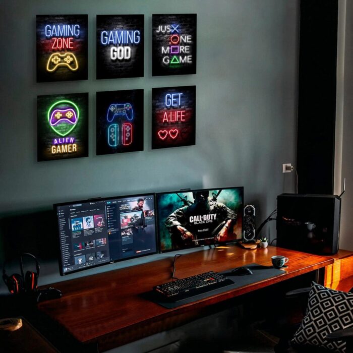 Gamer Room Decor Posters for Boys | Video Game Wall Art | Fashion Gaming Posters for Game Room (Unframed, 8x10 Inch, 6 Pieces) - Image 4