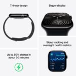 Apple Watch Series 10 GPS 42 mm Smartwatch with Jet Black Aluminium Case with Black Sport Band - M/L. Fitness Tracker, ECG App, Always-On Retina Display, Water Resistant - Image 3