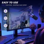MAONO XLR/USB Dynamic Microphone Kit, RGB Podcast Mic with Software, Mute, Gain Knob, Volume Control, Boom Arm for Streaming, Gaming, Voice-Over, Recording-PD200XS Black - Image 5