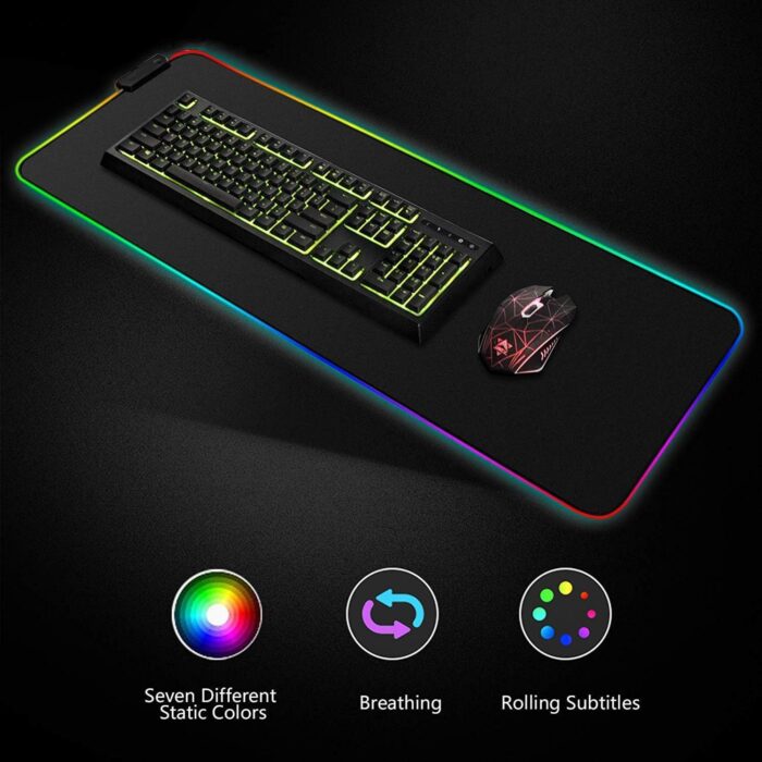 Goodstuff Rgb Gaming MoUSe Pad, Extra Large Soft Led Extended MoUSe Pad, Anti-Slip Rubber Base Computer Keyboard Mat - Image 2