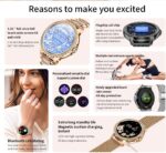 Smart Watches for Women (Answer/Make Call) with Diamonds, 1.3”HD Screen Bluetooth Smartwatch for Android iOS Phones, IP68 Waterproof Fitness Activity Trackers with Heart Rate/SpO2/BP/Sleep Monitor - Image 4