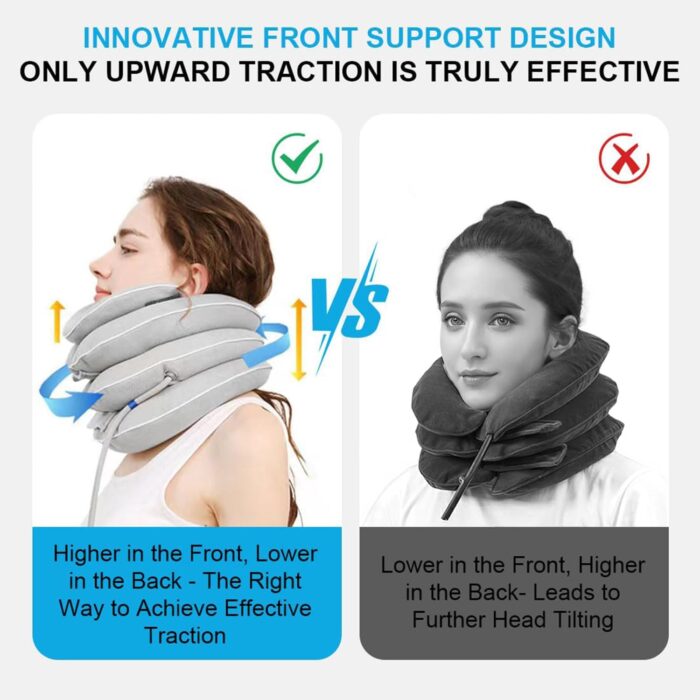 Angju Neck Stretcher with Neck Brace, Cervical Traction Device, Neck Pain Relief Tool, Adjustable Inflatable Cervical Brace,Home Use Neck Decompression Device New Technology Breathable Fabric - Image 2