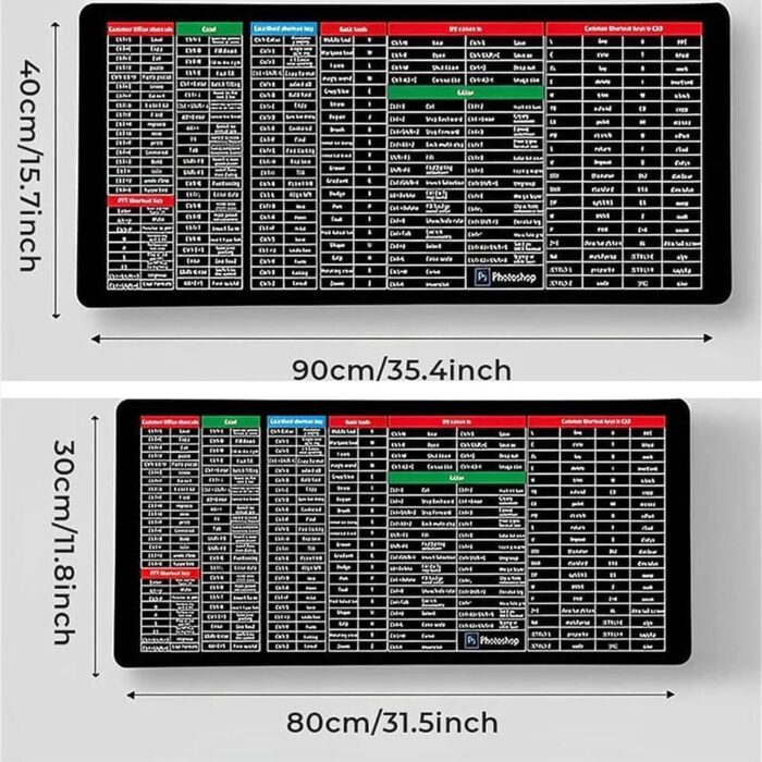 PAKMEZ 2023 New Quick Key Super Large Anti-Slip Keyboard Pad - with Office Software Shortcuts Pattern,Super Large Anti-Slip Keyboard Pad,Desk Mat Office Software Shortcuts Mousepad (800 * 300mm,3mm) - Image 7