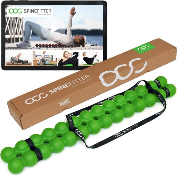 Sissel Spinefitter ® Green | Massager for Back & Balance | Back Trainer Releases Tension & Blockages | Ideal for Pilates and Yoga | For Relaxing the Spine | For Home & Practice