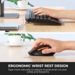 MEETION Wireless Keyboard and Mouse, 2.4G & Bluetooth Keyboard Mouse Combo, Full Size Keyboard with Wrist Rest, Swing Wheel Silent Optical Mouse, USB-A Reciver, for Windows/Mac/Computer/Laptop, Black - Image 3