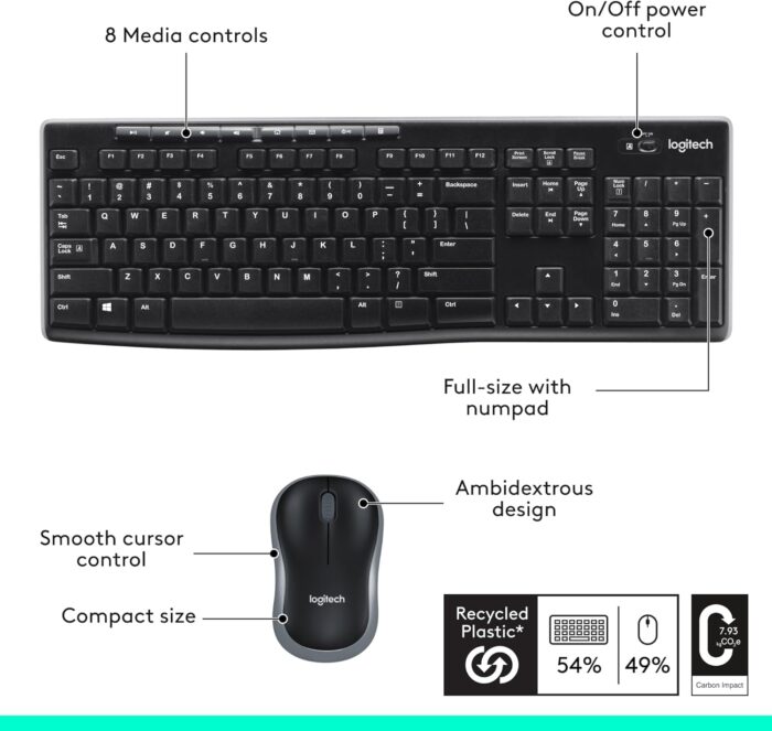Logitech MK270 Wireless Keyboard and Mouse Combo - Keyboard and Mouse Included, Long Battery Life - Image 7