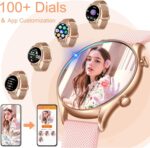 IP68 Waterproof Smartwatch for Women - Fitness Tracker Answer/Make Calls Heart Rate Blood Pressure Sleep Monitor Step Counter-Sport Running Digital Watch for Android iOS Phones (Pink) - Image 2