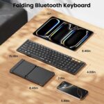ProtoArc Foldable Bluetooth Keyboard, XK01 Folding Wireless Portable Keyboard with Numeric Keypad, Full-Size Travel Keyboard for Windows iOS Android Tablet Smartphone Laptop PC, Black - Image 3